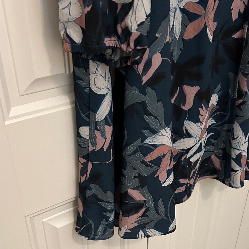 City Chic Navy Floral Long Sleeve Dress - Picture 3 of 7